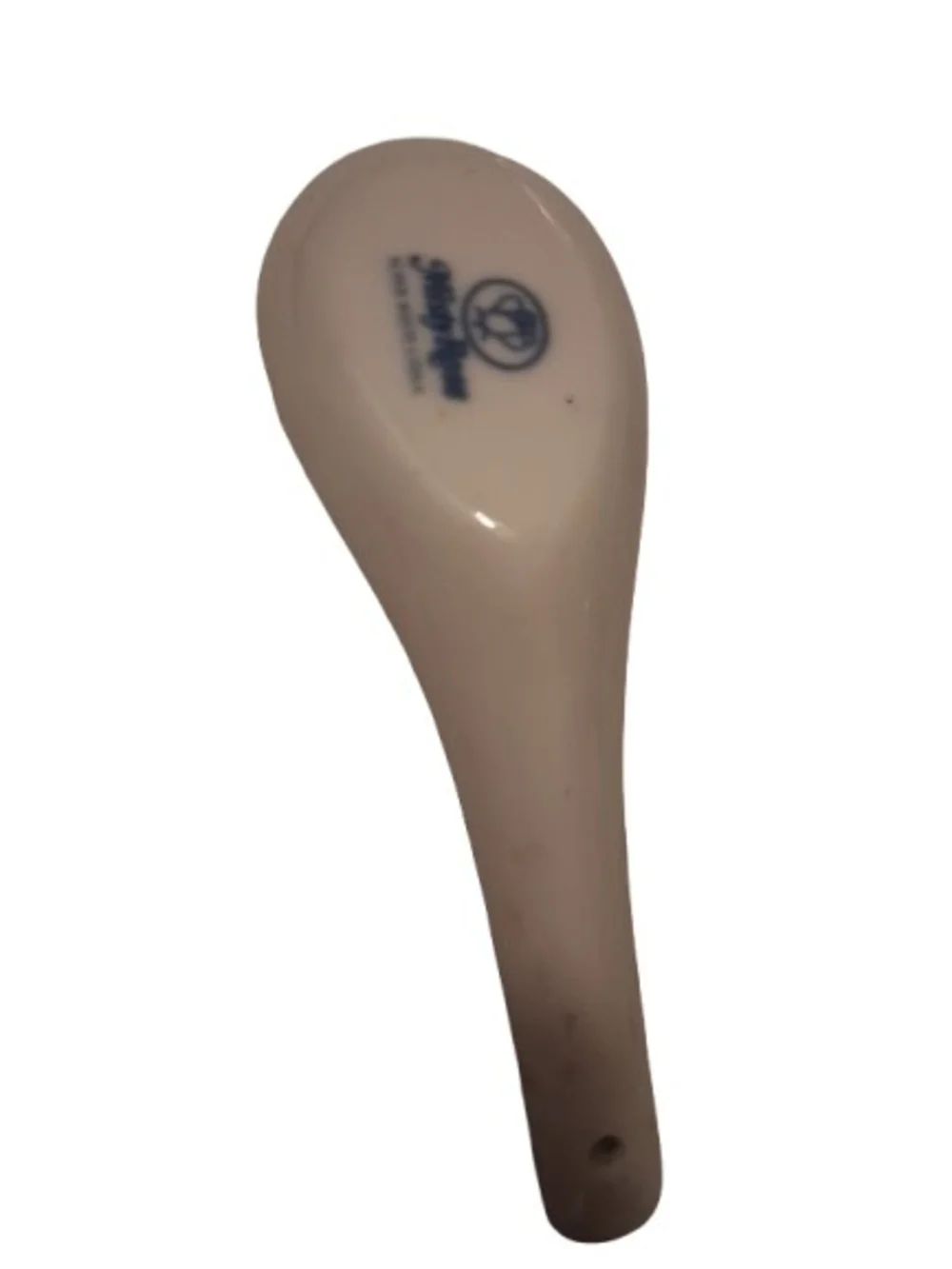 New Koi Carp Ceramic Serving Spoon with Blue Fish Motif - Cream